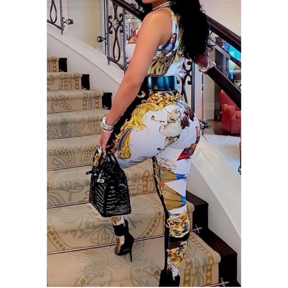 Versace Runway Tribute Leggings & Bodysuit set - Picture 1 of 12